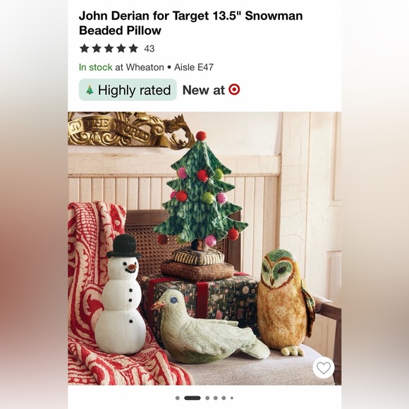 NWT John Derian for Target beaded snowman - Picture 2 of 4
